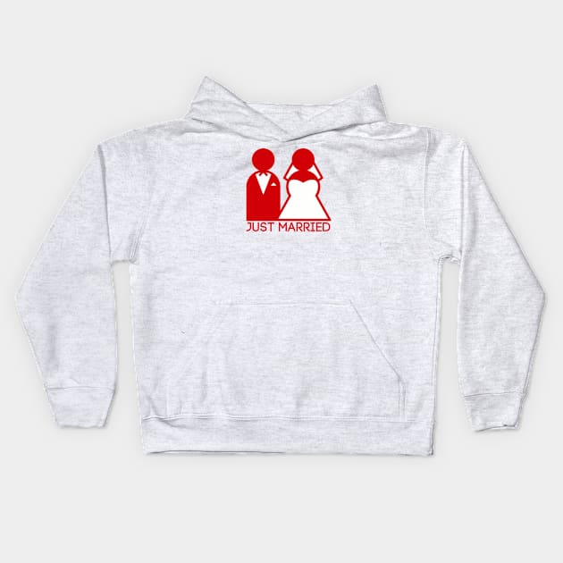 Just Married Newlyweds in Red Kids Hoodie by TheDaintyTaurus